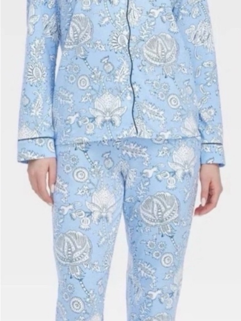 Roller Rabbit Light Blue Floral-Print Pajama Set- BRAND NEW WITH TAGS